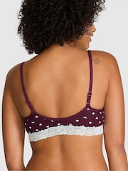 Victoria's Secret Pink Purple Rose Dog Print Scoop Cotton Lace Trim Bralette - Image 2 of 2