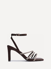 Linzi Brown Glimmer Diamante Block Heel Sandals - Image 3 of 6