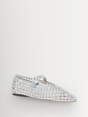 Loeffler Randall Silver Junia Maryjane Flats - Image 2 of 5