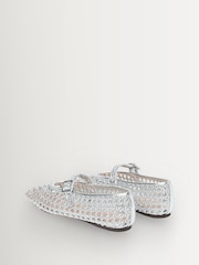 Loeffler Randall Silver Junia Maryjane Flats - Image 5 of 5