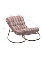 Charles Bentley Terracotta Red Porto Garden Rocking Chair - Image 3 of 6