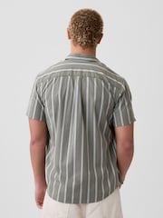 Gap Green stripe Stretch Poplin Shirt - Image 2 of 5