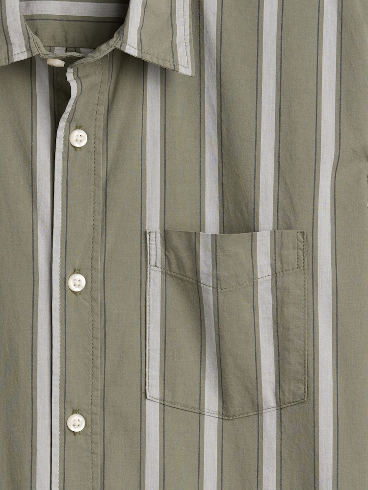 Gap Green stripe Stretch Poplin Shirt - Image 5 of 5