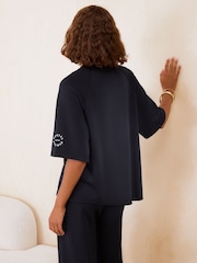 Friends Like These Navy Blue Studio Soft Scuba Short Sleeve T-Shirt - Image 6 of 6