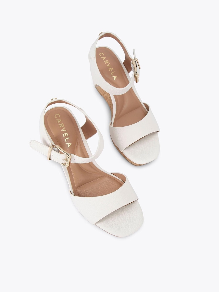 Carvela White Sadie Wedge Wide Fit Flip Flop Sandals - Image 2 of 5 Carvela White Sadie Wedge Wide Fit Flip Flop Sandals - Image 2 of 5