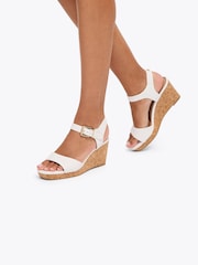 Carvela White Sadie Wedge Wide Fit Flip Flop Sandals - Image 5 of 5