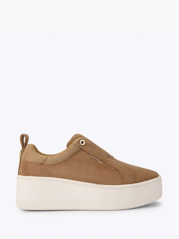 Carvela Natural Connected Laceless Trainers - Image 1 of 4 Carvela Natural Connected Laceless Trainers - Image 1 of 4
