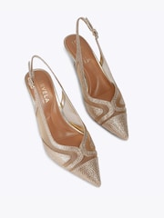 Carvela Gold Fantastico Sling Heels - Image 3 of 5