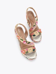 Carvela Pink Gala Wedge 110 Embroidery Sandals - Image 2 of 5
