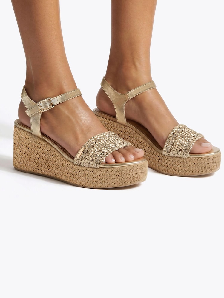 Carvela Gold Portofino Flatform Sandals - Image 1 of 5