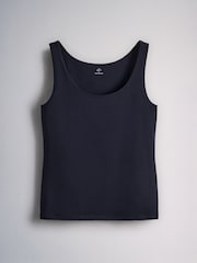 The Set 5 Pack Scoop Neck Wide Strap Vests Stone/Grey Marl/Dark Navy Blue/Light Blue/White - Image 2 of 8