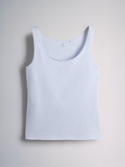 The Set 5 Pack Scoop Neck Wide Strap Vests Stone/Grey Marl/Dark Navy Blue/Light Blue/White - Image 6 of 8