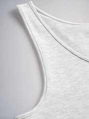The Set 5 Pack Scoop Neck Wide Strap Vests Stone/Grey Marl/Dark Navy Blue/Light Blue/White - Image 7 of 8