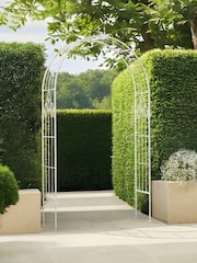 Charles Bentley White Rustic Metal Decorative Garden Arch - Image 1 of 6