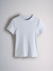 The Set 5 Pack Short Sleeve Ribbed T-Shirts Blue/Navy/Grey/Neutral/White - Image 4 of 8