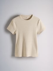 The Set 5 Pack Short Sleeve Ribbed T-Shirts Blue/Navy/Grey/Neutral/White - Image 5 of 8