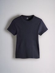 The Set 5 Pack Short Sleeve Ribbed T-Shirts Blue/Navy/Grey/Neutral/White - Image 6 of 8
