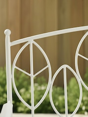 Charles Bentley White Rustic Metal Garden Bench - Image 3 of 6