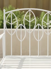 Charles Bentley White Rustic Metal Garden Companion Seat - Image 3 of 6