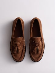 Сарғыш қоңыр замша - The Set Tassel Ruched Loafers - 8суретінің 1 суреті