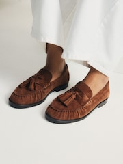 Сарғыш қоңыр замша - The Set Tassel Ruched Loafers - 8суретінің 2 суреті