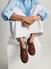 Сарғыш қоңыр замша - The Set Tassel Ruched Loafers - 8суретінің 4 суреті