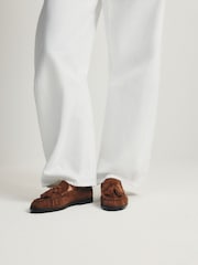 Сарғыш қоңыр замша - The Set Tassel Ruched Loafers - 8суретінің 6 суреті