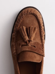 Сарғыш қоңыр замша - The Set Tassel Ruched Loafers - 8суретінің 8 суреті