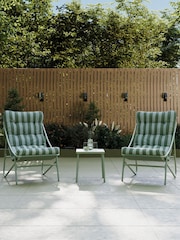 Charles Bentley Green Porto 2 Seater Bistro Set with Cushions - Image 2 of 6