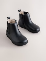 Black Barefoot Leather Chelsea Boots - Image 1 of 5