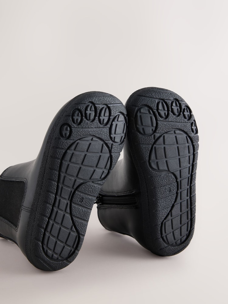 Black Barefoot Leather Chelsea Boots - Image 5 of 5 Black Barefoot Leather Chelsea Boots - Image 5 of 5