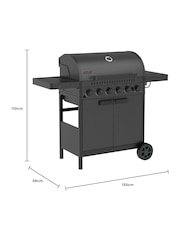 Ottimo Black 6 Burner Gas BBQ - Image 3 of 6