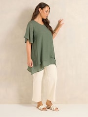 Evans Green Double Layer Angel Sleeve Top - Image 2 of 6