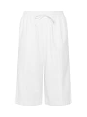 Evans White Cropped Wide Leg Pull On Trousers - Image 5 of 5