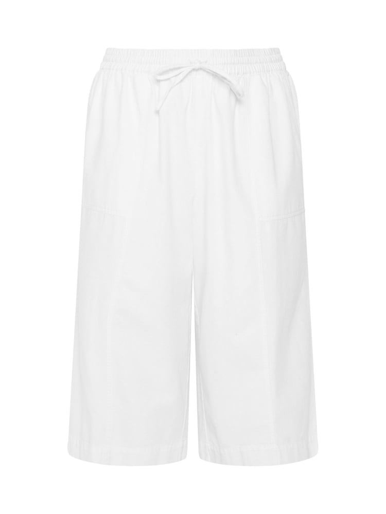 Evans White Cropped Wide Leg Pull On Trousers - Image 5 of 5