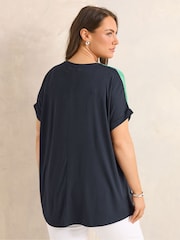 Evans Green Blurred Floral Print Top - Image 3 of 5