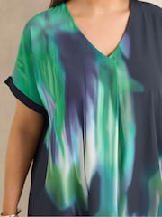 Evans Green Blurred Floral Print Top - Image 4 of 5