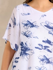 Evans Blue Double Layer Angel Sleeve Top - Image 4 of 6