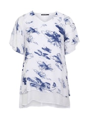 Evans Blue Double Layer Angel Sleeve Top - Image 6 of 6