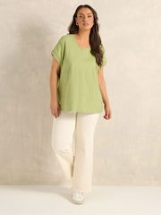 Evans Green Crochet Trim T-Shirt - Image 3 of 5