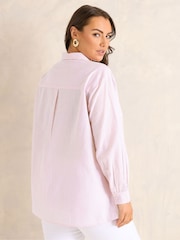 Evans Pink Stripe Embroidered Blouse - Image 3 of 5