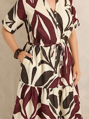 Evans Brown Abstract Border Print Dress - Image 4 of 5