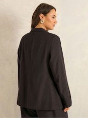 Evans Brown Linen Blend Blazer - Image 5 of 5