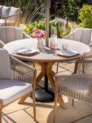 Hartman Set of 4 Almond Natural Portico Round Garden Dining Set - Image 5 of 5