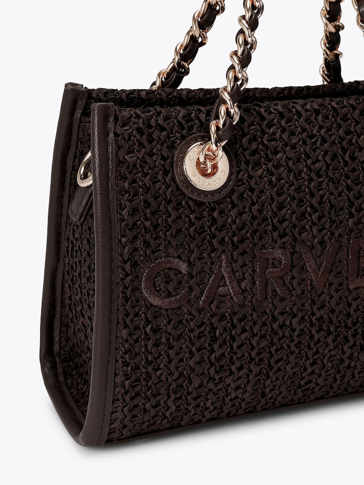 Carvela Brown Sorrento Mirco Raffia Bag - Image 4 of 4