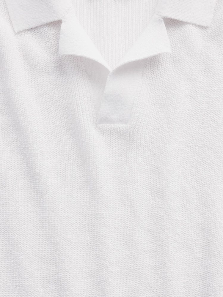 Blanco - Gap Linen-Blend Knitted Polo Shirt - Imagen 4 de 4