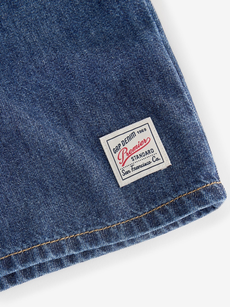 Gap Dark Wash Denim Relaxed Short Sleeve Shirt - Image 5 of 5