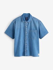 Gap Light Wash Denim Relaxed Short Sleeve Shirt - Image 1 of 5