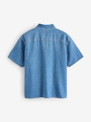 Gap Light Wash Denim Relaxed Short Sleeve Shirt - Image 2 of 5