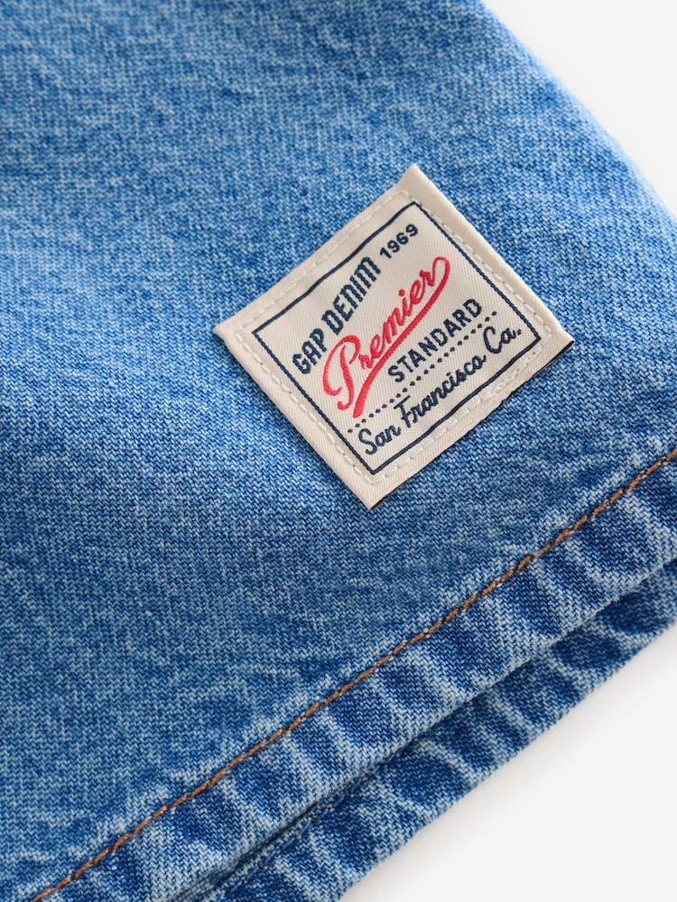 Gap Light Wash Denim Relaxed Short Sleeve Shirt - Image 5 of 5